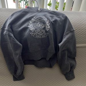 Abercrombie & Fitch Soft A&F Collection Grey Cropped Hoodie Size S